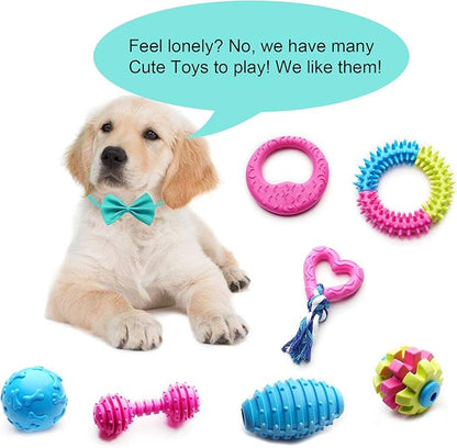 Small Dogs Puppy Chew Toys 17Pack Cute Variety Shape Multi Colors Designs to Bite Anytime Enjoy Teething Toys Training Supplies