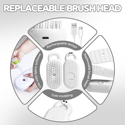 Cat Steam Brush, 3 in 1 Spray Comb for Pets, Rechargeable Pet Massage Deshedding Grooming Brush, Hair Removal Comb for Long-Haired/Short-Haired Cats