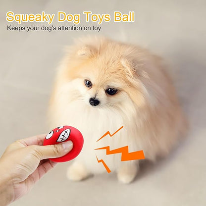 Squeaky Dog Toys, 2 inch Latex Squeaky Dog Balls Chew Toys for Puppies, Small and Medium Breeds 6 Pcs