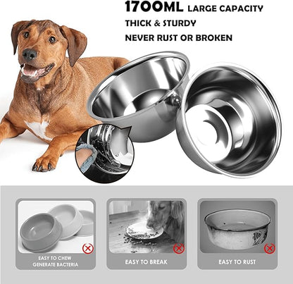 SHAINFUN Elevated Dog Bowls Stand for Medium/Large Dogs with Mat, 6 Height Adjustable Raised Dog Bowl, Three 58oz Food Water Bowls