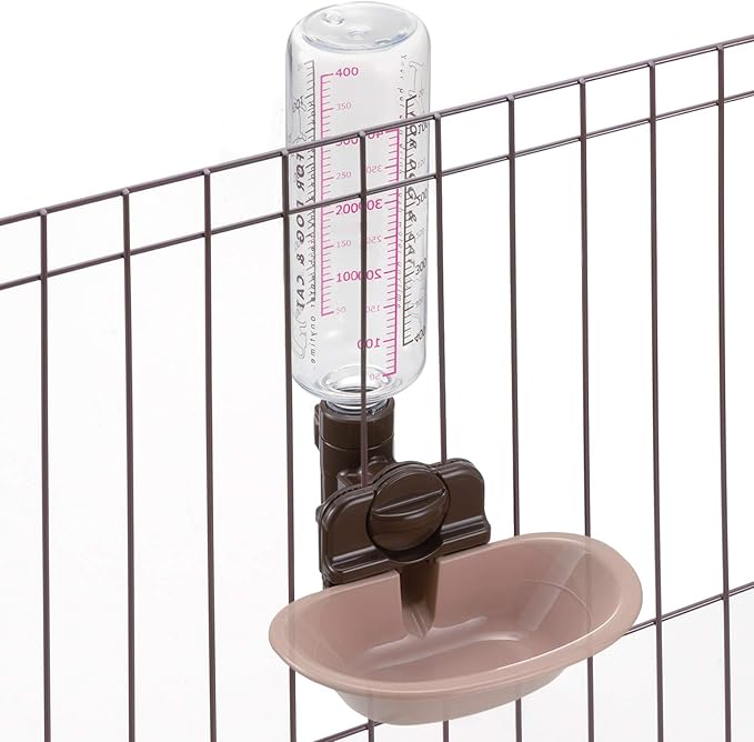 Richell Pet Water Rehydration Station, Gravity Fed Pet Water Station, Includes Bottle and Dish | Crate Attachment, BPA Free - Includes Water Bottle and Detachable Dish