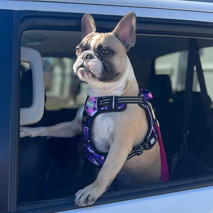AUROTH Tactical Dog Harness for Small Medium Large Dogs No Pull Adjustable Pet Harness Reflective Working Training Easy Control Pet Vest Military Service Dog Harnesses (S, Purple Camo)