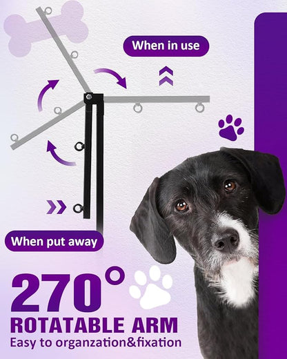 Breeze Touch Dog Grooming Arm - 32" Dog Grooming Table Arm with Clamp and Post, Loop Noose, No Sit Haunch Holder Grooming Restraint for Small & Medium Dogs