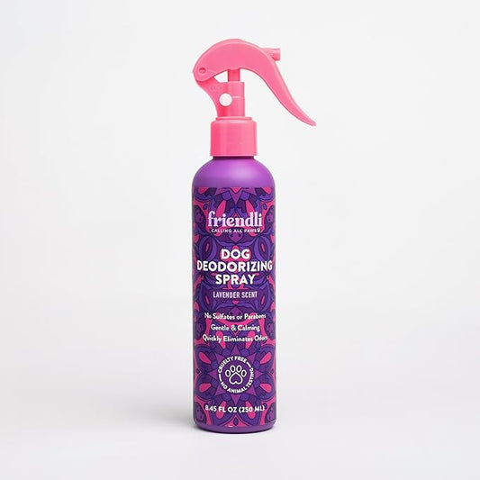 Lavender Dog Deodorizing Spray, 8.45 fl oz, Alcohol-Free, with Castor Oil and Glycerin, Natural Odor Control, Paraben-Free