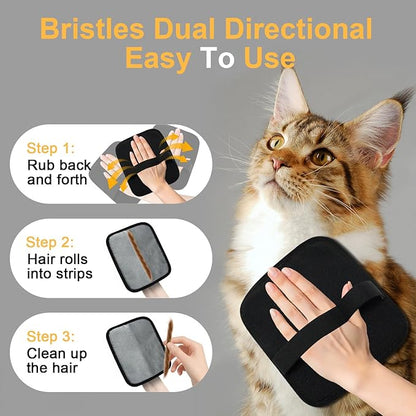Pet Hair Removal Glove for Cats & Dogs, 2025 Newly Upgraded Electrostatic Pet Hair Removal Gloves, Reusable Pet Hair Remover Tool for Clothing, Couch, Carpet, Car Seat (2PCS)