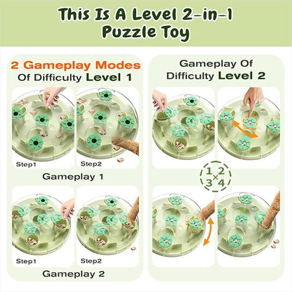 KADTC 2 Ways to Play - Large Size Cat Treat Puzzle Toy U.S. Brand & Design Foraging Balls for Indoor Cats Puzzles Feeder Kitten Stimulating Enrichment Slow Feeding Toys Interactive Brain-Teasing Game