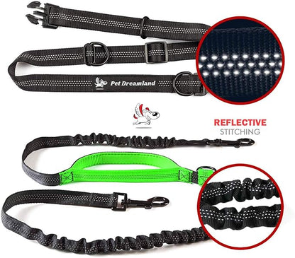 Exquisite Hands-Free Leash for Medium Dogs: Perfect for Active Pet Owners Comfortable, Durable & Ideal for Running, Walking, Hiking. Premium Dog Waist Leash with Bungee. Must-Have Dog Gear