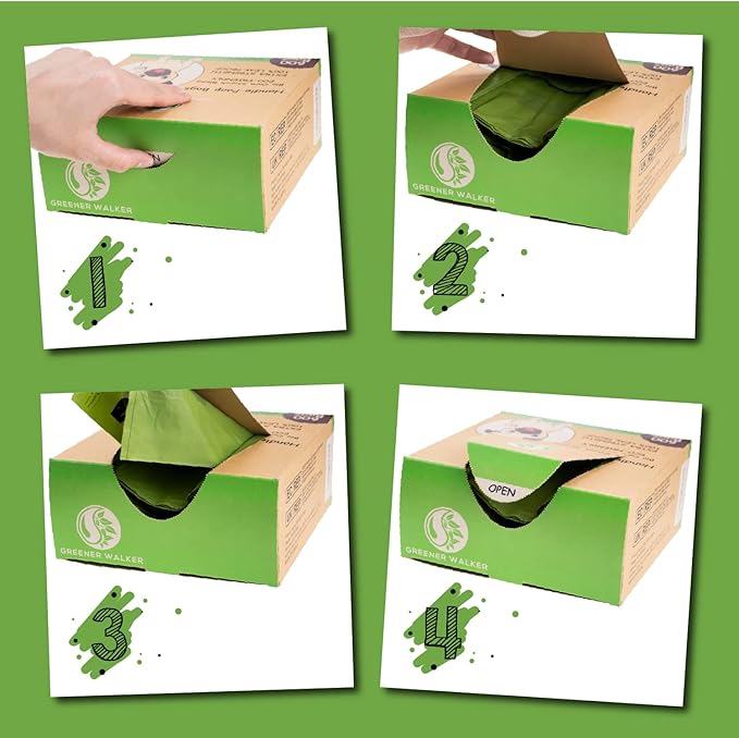 Greener Walker Poop Bags for Dog Waste-300 Bags,Extra Thick Strong 100% Leak Proof Biodegradable Dog Waste Bags(Brown)