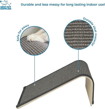 Best Pet Supplies Catify Cat Scratcher, Fun Interactive Scratchers, Posts, Poles, Claw Safe, Furniture Saver Indoor Play Support Natural Cat Behaviors Heavy Duty - Ramp (Gray), 15 x 9