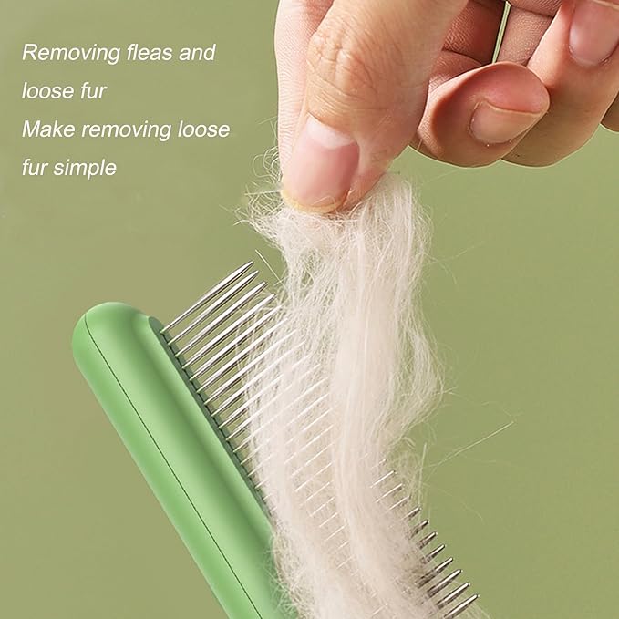 Small Dog Grooming Brush,Puppy Hair Brush for Shedding Tangles Pet Hair Removal Comb Stainless Steel Teeth Flea Comb - Perfect for Shih Tzus,Yorkies,Maltipoos,Maltese,Small Breeds (Loose teeth)