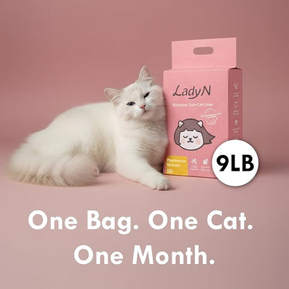 Lady N Cat Attract Tofu Litter – Natural Attractant Formula for Litter Box Training, Calming Pheromone for Multi-Cat Homes, Granular Mini-Pellet Shape for Self-Cleaning Box, 18lb