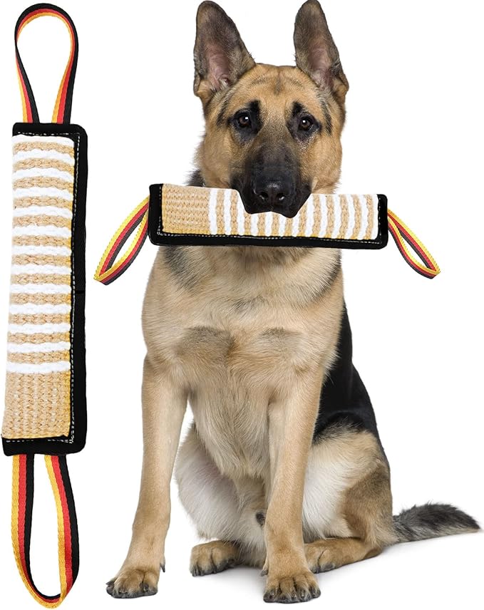 Clysoru Dog Tug Toy Tough Jute Bite Pillow Lasting Training Equipment Puppy to Large Dogs Interactive for Large and Small