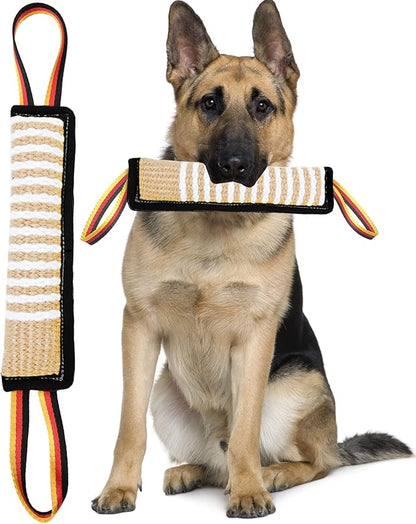 Clysoru Dog Tug Toy Tough Jute Bite Pillow Lasting Training Equipment Puppy to Large Dogs Interactive for Large and Small
