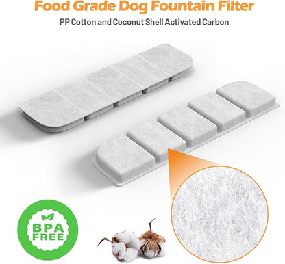 SIBAYS 8 Pack Dog Water Fountain Filters Replacement for SIBAYS 355oz/2.8Gal/10.5L Large Dog Water Fountain(FS70), Made of Activated Carbon and PP Cotton, Food Grade Water Fountain Filters(Model: L07)