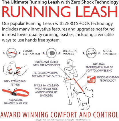 EzyDog Road Runner LITE Hands Free Dog Leash for 26lbs or Less – Waist Leash for Dog Walking, Jogging and Running with Zero Shock Bungee, Reflective Stitching, and Adjustable Waist (Lite, Black)