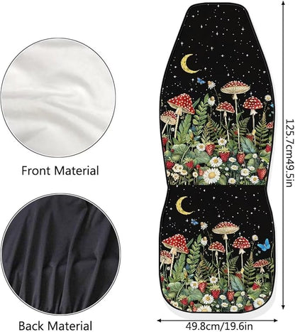 Mushroom Print Car Seat Covers for Front Seat Only Washable and Breathable Bucket Seat Covers for Women Men for Most Car Interior Covers Sedan Truck SUV Van - Vintage Butterfly Star Night