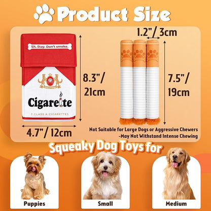 KEZKALS Interactive Dog Toys, 3 Pack Squeaky Dog Toy, Funny Dog Toys for Small Medium Dogs, Dog Gifts Stocking Stuffers, Funny Plush Pet Supplies with Treat Box for Christmas Birthday