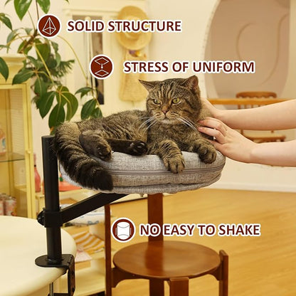 Cat Desk Bed for Cat, Desk Mounted Pet Matx2 Removable and Washable, 360 Rotation & Adjustable Height Cats Up to 40 lbs
