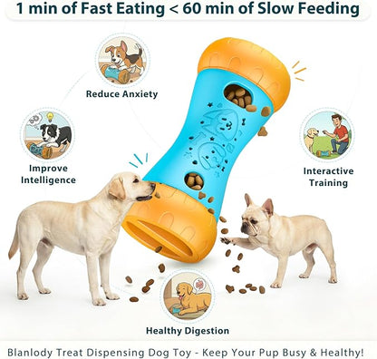 Interactive Dog Puzzle Toys, Treat Dispensing Dog Toy to Keep Them Busy, Boredom Relief, Stepless Adjustable Slow Feeder for Puppy Mental Enrichment, Ideal Gift for Small Medium Large Dogs, Blue