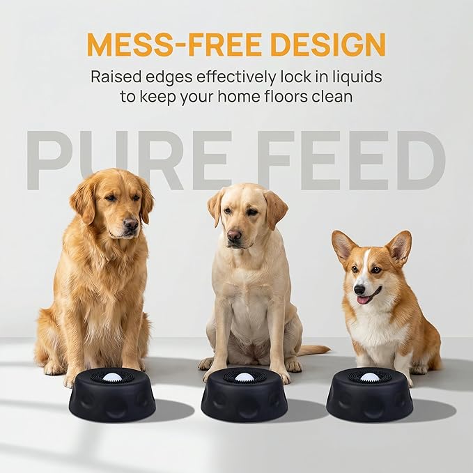 Silicone Lick Bowl for Dogs with Suction Cup Base, Anti-Slip Slow Feeder for Liquid Treats, Interactive Tongue Cleaning Dog Lick Bowl, Dishwasher Safe for Small Medium Large Pets(1, Black)