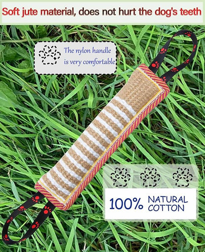 Clysoru Dog Tug Toy Tough Jute Bite Pillow Lasting Training Equipment Puppy to Large Dogs Interactive for Large and Small