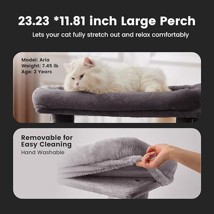 Gardner Pet 41" Cat Tree for Large Cats, Heavy Duty Cat Trees Towers with 3.2in Posts & Washable Top Perches & Replaceable Natural Sisal