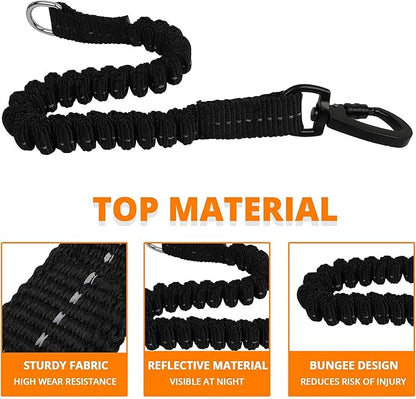 Long Dog Leash 50 FT: Heavy Duty Rope Leashes for Dogs Training with Swivel Lockable Hook Reflective Threads Bungee and Padded Handle - Dog Lead for Large Small Medium Dogs Outside Walking Orange