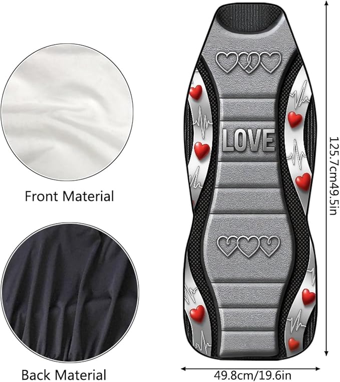 Love Heart Automobile Seat Cover Universal Seat Covers for Front Seat Waterproof Elastic Polyester Car Seat Covers Suitable for Cars, SUV and Trucks