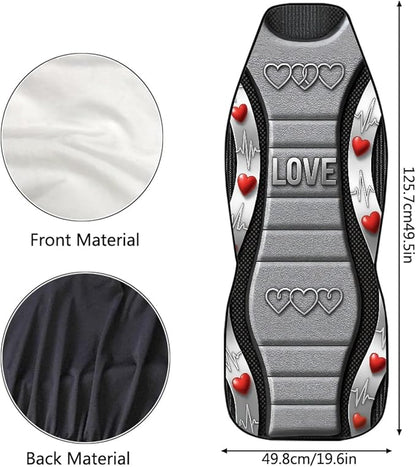 Love Heart Automobile Seat Cover Universal Seat Covers for Front Seat Waterproof Elastic Polyester Car Seat Covers Suitable for Cars, SUV and Trucks