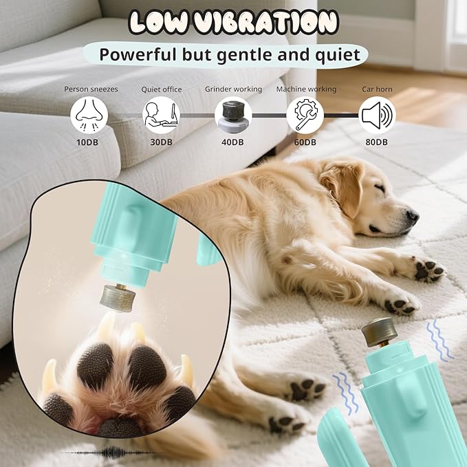 2-in-1 Dog Nail Trimmers & Dog Nail Grinder, Dog Nail Clippers with 2 LED Lights & Safety Guard, USB Rechargeable, Multiple Grinding Methods for Small, Medium, and Large Dogs & Cats (Green)