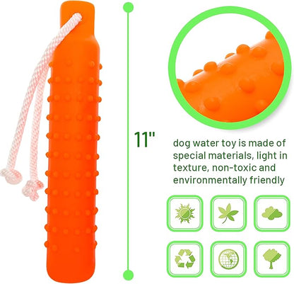 Dog Water Toy - Interactive Fetch Dog Toys Float on Water Pool for Training Retrieving Chasing Bumper Outdoor - 2 Pack Dog Toys with Rope for Small Medium Large Dog