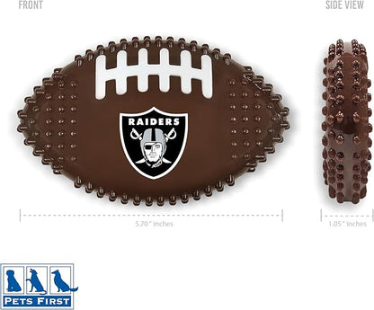 NFL Las Vegas Raiders Mega- Chew Hard Nylon Bacon-Flavored Dog Bone Football Chew Toy Interactive Tasty Fun Dog Chewy Toys Indestructible Strong Durable Tough Pet Biting Playtoy for Aggressive Chewers