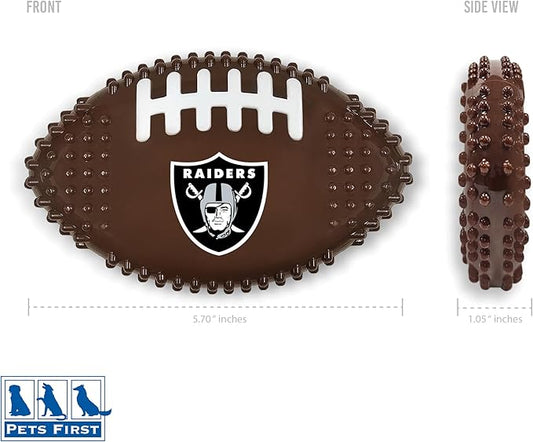 NFL Las Vegas Raiders Mega- Chew Hard Nylon Bacon-Flavored Dog Bone Football Chew Toy Interactive Tasty Fun Dog Chewy Toys Indestructible Strong Durable Tough Pet Biting Playtoy for Aggressive Chewers