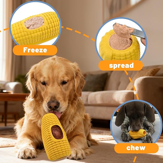 Dog Chew Toys for Aggressive Chewers,Frozen Dog Toys to Keep Them Busy,Frozen Dog Treat Toy with Mold Cups,Indestructible Dog Toy for Indoor Outdoor Play,Fillable Cognitive Licking Toy