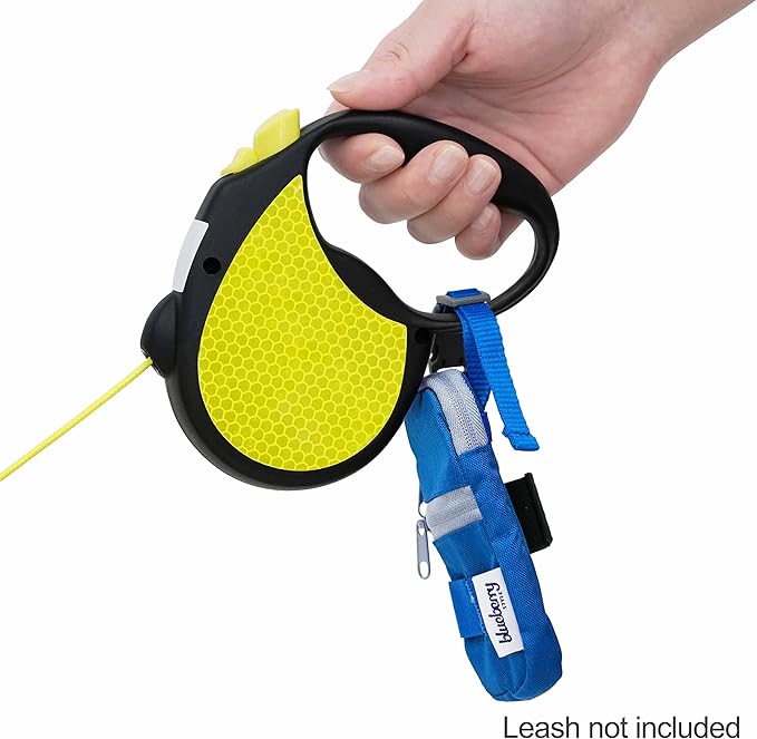 Blueberry Style Blue Dog Waste Bag Dispenser, Dog Poop Bag Holder Leash Attachment, Includes 1 Roll of Free Poop Bags