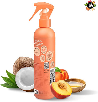 Pet Head Quick Fix Leave-in Conditioner Spray for Dogs | Peach Scent | Repairs, Detangles and Softens Fur | Detangling Spray | for Grooming Wet or Dry Dog Coats | No Rinsing Required | 10.1 fl oz.