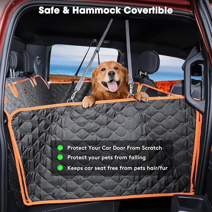Car Seat Cover for Dogs, fit for Toyota Land Cruiser 2024-2026, Foldable Dog Hammock for Car Travel Accessories,Waterproof Dogs Backseat Cover for Car