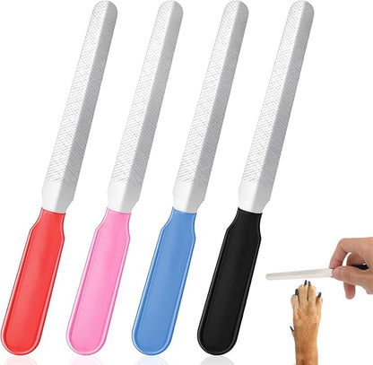 4PCS Small Dog Nail File, Colorful Metal Nail File, Professional Pet Filer Scratcher Set, Durable Nails Grooming Tool for Outdoor & Indoor Dog, Remove Burs for All Toenail Types