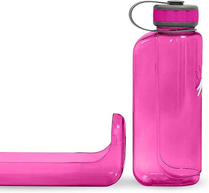 OllyDog OllyBottle, Dog Water Bottle with Detachable Bowl, No Spill Travel Bottle for Dogs, Wide Drinking Cup, BPA-Free Tritan, Easy Clean, Convenient for Walking & Hiking (1L, Hot Pink)