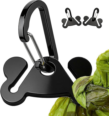 Dog Poop Bag Holder for Waste Bags Dispenser Leash Pet Waste Bag Carrier Hand Free Walking Holder,2PCS Black Holders