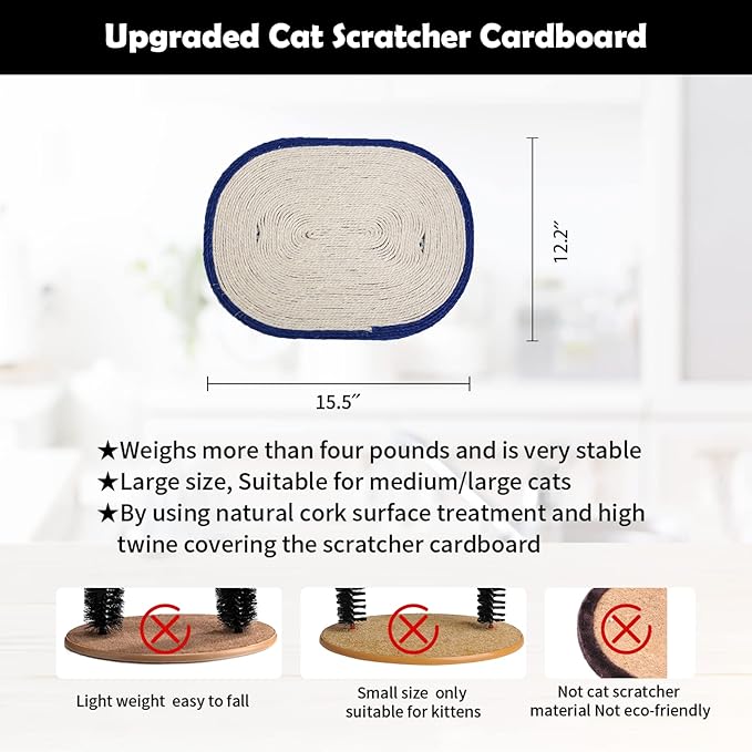 [Upgraded Version] Pehum Anti Fall Down Cat Arch Self Groomer and Massaging Brush for Indoor Cats,Cat Scratching Pads,Cat Toys (M: Brush Height：13.4")