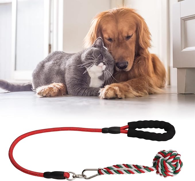 Interactive Dog Toys Tug of War Dog Toy, Dog Rope Toys Tree Hanging Toy Puzzle Ball for Chewing for Dogs Puppy Pets (red)