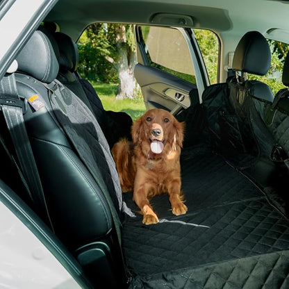 Dog Backseat Extender - Pet Car Seat Cover Hammock & Back Seat Protector | Durable Bridge Protects from Fur Dirt & Claws | Universal Fit for Cars Trucks & SUVs