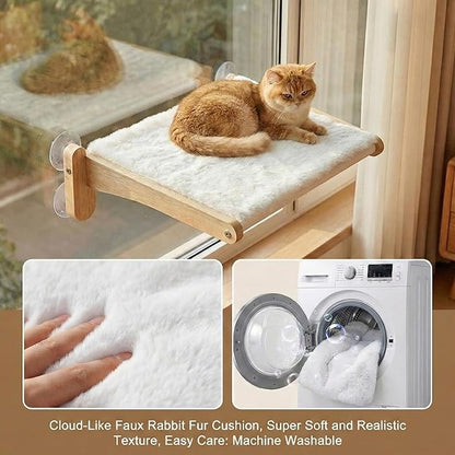 Cat Window Perch with Bird Feeder – Upgraded Bird Watching Solution for Indoor Cats, Foldable Cat Hammock Seat with Strong Suction Cups, Relieves Boredom & Stimulates Natural Instincts