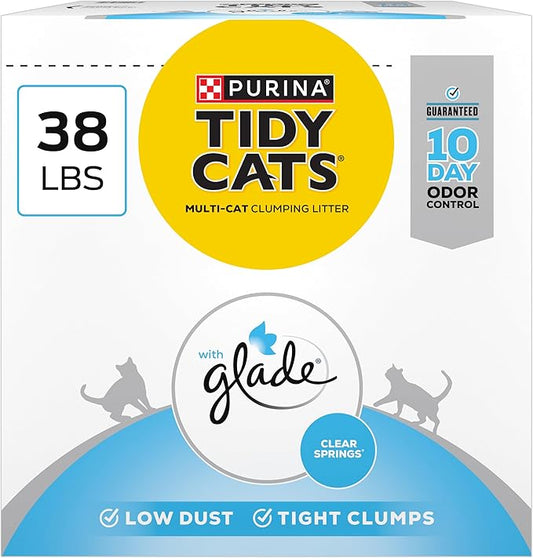 Purina Tidy Cats Clumping Multi Cat Litter, Glade Clear Springs - 38 lb. Box