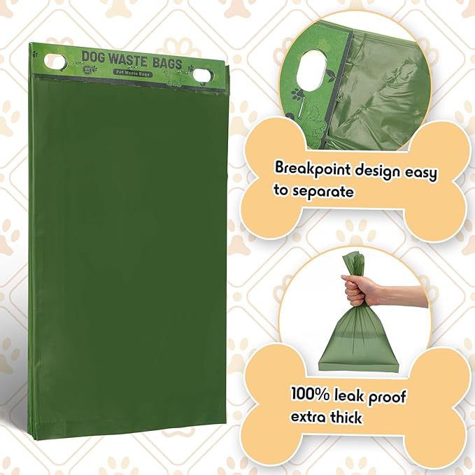 Ireer 5000 Pcs 50 Counts Pet Waste Bags Bulk, Dog Bags with Fit Hang Hole Easy Single Pull for Parks, Hoas Residential Use, Dog Waste Station, Compatible with Poop Station Dispensers (Green)