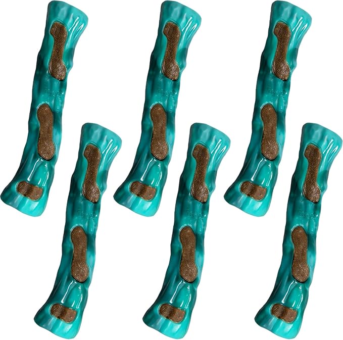 Dog Bones Chew Toys for Aggressive Chewers, 6 Pack Real Chicken Flavor,Indestructible Dog Teething Chew Toys for Large/Medium/Small Breed,Tough Toy with Durable Nylon