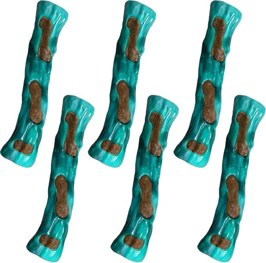 Dog Bones Chew Toys for Aggressive Chewers, 6 Pack Real Chicken Flavor,Indestructible Dog Teething Chew Toys for Large/Medium/Small Breed,Tough Toy with Durable Nylon