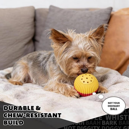Pet Qwerks Animal Sounds Babble Ball - Interactive Chew Dog Toy - Large