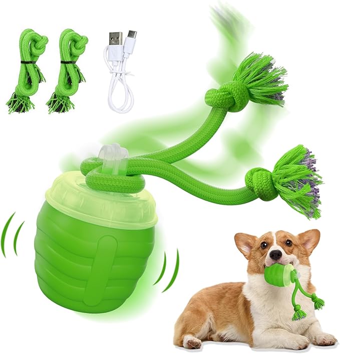 Interactive Dog Toys, Moving Interactive Dog Ball with Touch Activated, Automatic Rolling Ball Toys for Puppy/Medium Dogs, Squeaky Dogs Toy Active Rolling Wicked Balls for Daily Training (green)